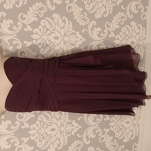 David's Bridal Plum Strapless w Tags